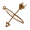 gqgqqt: Doodle of an arrow and a necktie horizontally crossed in an X. (necktie&arrow)