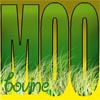 pensnest: large green MOO in the grass, bovine in corner (Moo bovine)