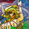 monster_san: In costume, holding sword (Sword as shield)