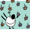jumpuphigh: Mimi with flowers falling from the sky. (Flowers)