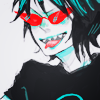 somethinglawful: stylistic fanart of terezi grinning mischeviously (nothing but trouble)