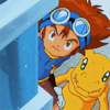 encourageous: (peeking with Agumon)