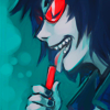 somethinglawful: terezi licking a piece of chalk (red is the best and tastes the best)