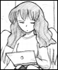 kareila: Seraphim uses her laptop. (laptopangel)