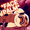 talibusorabat: A cartoon mythological creature and the caption "Facepalm" (Avatar: *Face Palm*)