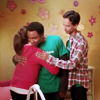 thingswithwings: troy hugging annie while abed pats her shoulder (OT3!) (comm - abed troy annie hug shoulderpat)