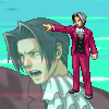 truthsnomiracle: Edgeworth points firmly at his opponent while shouting his point as special effects whoosh by! (OBJECTION!)