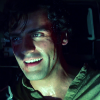gloss: man grinning devilishly (SW: Poe grin)