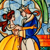 sheikah: (disney: stained glass/belle&beast)