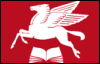 nightdog_barks: Red Mobil Pegasus flying over an open book (Pegasus and book)