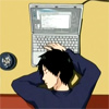 brightblueink: Satou from Welcome to the NHK! sleeping in front of his laptop. (Crash)