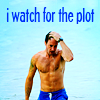 ninamalfoy: Wet!Steve McGarrett in shorts walking towards you, left hand combing back hair, above: 'I watch for the plot' in blue (h50:watching for the plot)