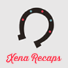 helloladies: Gray icon with a horseshoe open side facing down with pink text underneath that says Xena Recaps (xena recaps)