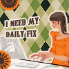 janebot: artwork of a lady by a personal computer typing with the caption "i need my daily fix" (i need by daily fix)