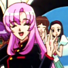 andtherevolution: Utena smiling wide with closed eyes, raising her hand to greet a crowd (I can't help it if I make a scene)