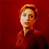 silverhare: Kira on a red background (trek: ds9 - kira [red])