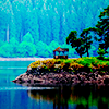 sixbeforelunch: cabin on a lake, no text (cabin on a lake)