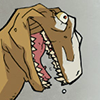 so_many_crystals: Dr Dinosaur with his head bent down, looking upwards and talking indignantly. (I challenge your claim!)