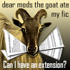 mific: (Goat ate my fic)
