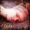 northern: woman lying down, cheek against the ground, she has interesting makeup and her eyes are closed. her neck is very long. (to sleep)