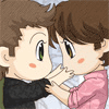 salire: animated gif drawing of Jared and Jensen kissing (supernatural - jensen &hearts; jared)