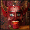 konsectatrix: A painted wooden devil mask ('tween the devil and the deep blue sea.)
