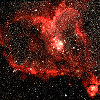 transcendancing: Space scape, red nebula shaped like a heart. (Space Heart)