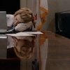 monksandbones: Madam Secretary's Secretary of State Elizabeth McCord asleep in front of a computer on a shiny table with her head on her arm (let sleeping problematic faves lie)