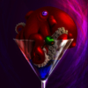 eightlazylegs: A drawing of a red octopus in a martini glass (Octini)