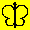 sistawendy: a butterfly in the style of a street sign (butterfly)