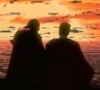 starbird_jinnobi482: Here we see Master Qui-Gon Jinn and Padawan Obi-Wan on a balcony looking at the firery sunset in the Phantom Menace. (jinnobi)