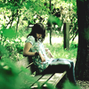 sauramora: Girl sitting on a bench (Stock - Model - Bench)