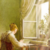 scribblesinink: Girl in the window painting (neutral girl in window)