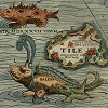 worldbuildingmod: Detail from Carta Marina showing Thule and sea monsters (thule)