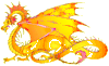 fledhyris: stylised gold dragon (fledge)