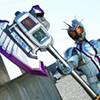 hopebroodsalone: kamen rider chaser; holding signal axe (glorious we transcend)