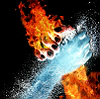 flybirds: Two joined hands, one of water and one of fire. (Together)
