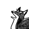 laulan: A cartoonish grey fox glaring up into the corner, mouth open to yell. ([misc] angry fox is angry!)