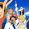 comic: The main characters of One Piece pause in the middle of a dance, shocked. (sssshock!)