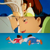 dharmavati: Haku and Chihiro floating in the sky ({sa} the most human color)