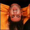 miella: chris kirkpatrick upside down making raaar-face (raaar!)