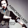 kalmialatifolia: marilyn manson; text: asskicking later, fisting now (asskicking later. fisting now. =D)