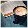 silhouettes: (warm drink and a book)