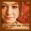 hermionesviolin: an image of Alyson Hannigan (who plays Willow Rosenberg) with animated text "you think you know / what you are / what's to come / you haven't even / BEGUN" (Default)