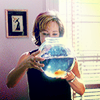 quaggy: C.J. looking at a goldfish (Perplexity)