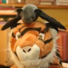tigerfort: the Stripey Captain, with a bat friend perched on her head keeping her ears warm (Default)