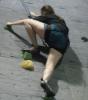 katybeth: photo of me on an indoor rock climbing wall (climbing)