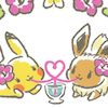 sazandorable: Pikachu & Eevee girlfriends sip a cocktail (pikavee cocktail)