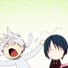 maverickz3r0: chika akatsuki flailing while his bff sideyes him; chibis (crazy Chika is crazy)