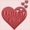 red_squared: A heart with "I luffs my f'list" written over it (PF -- F'love)